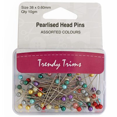 Trendy Trims - Pearlised Head Pins 10gm (HA37461)