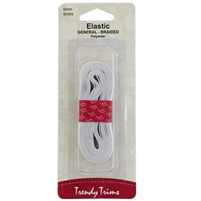Elastic - Braided 3mm White/Black