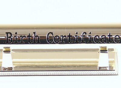 Birth Certificate Holder on Stand