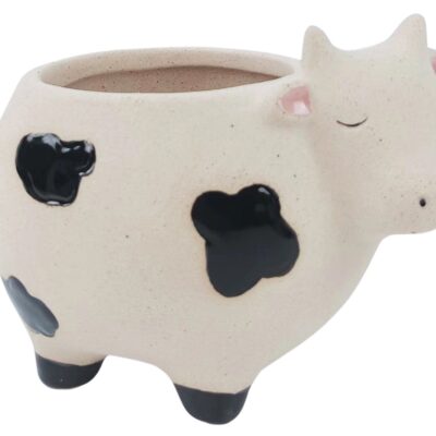 Cow Planter Sand & Black Small - 10cm
