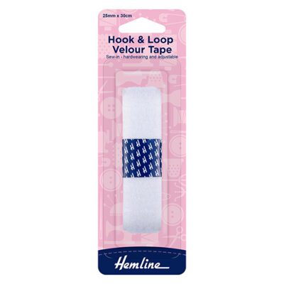 Hook & Loop Velour Tape 25mm x 30cm Hemline
