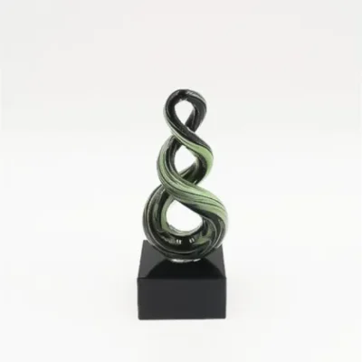 BLACK & GREEN PAUA LOOK GLASS