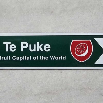 Road Sign Te Puke Capital of the World