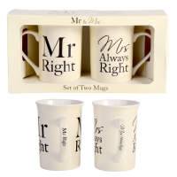 Mr Right & Mrs Always Right Mug Set