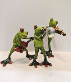Funky Frogs - Musicians - 3 asst - Polyresin