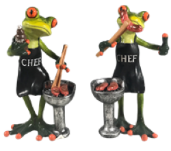 Funky Frogs - BBQ - Pair - Polyresin