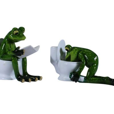 12cm Marble Frog on Toilet  2 styles